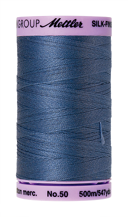 Mettler Thread - Silk-Finish 100% Cotton - 547 yds; 50 Wt. Smoky Blue