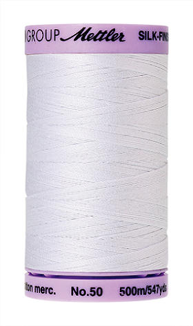 Mettler Thread - Silk-Finish 100% Cotton - 547 yds; 50 Wt. White