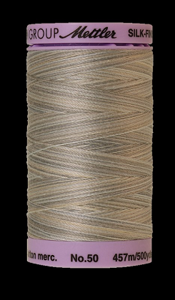 Mettler Thread - Silk Finish Variegated Cotton - 500 yd. - 50 Wt; Dove Gray