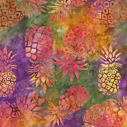 Michael Miller - Batiks-Tropical - Pineapple, Violet