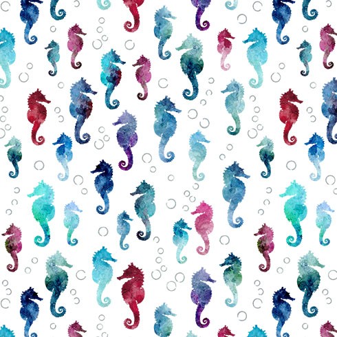 Michael Miller - Fanciful Sea Life - Deep Dive, White