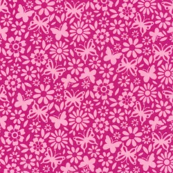 Michael Miller - Flutterby Floral - Little Dee Da, Fuschia