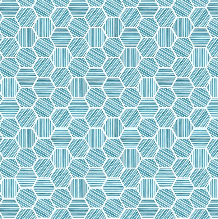 Michael Miller - Queen Bee - Hexagons, Blue