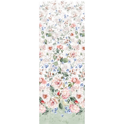 Michael Miller - Rosy - Blossoming Border, Bright/White