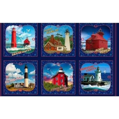 Michael Miller - Starlit Towers - 24' Lengend Towers Panel, Navy