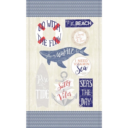 Michael Miller - Vitamin Sea - 24' To The Beach Panel, Cream