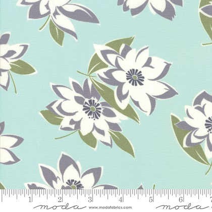 Moda - 58' At Home Canvas - Florals, Aqua