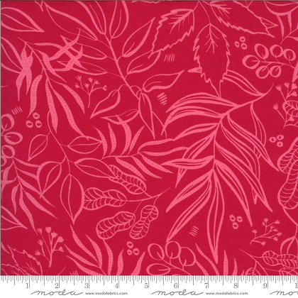 Moda - 60' Moody Bloom Knits - Leaves, Fuchsia
