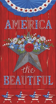 Moda - America The Beautiful - 24' x 44' America Panel, Barnwood Red