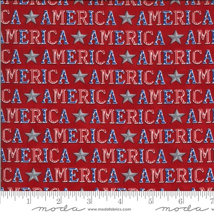 Moda - America The Beautiful - American Type, Barnwood Red