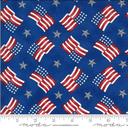 Moda - America The Beautiful - Flags Stars, Lake Blue