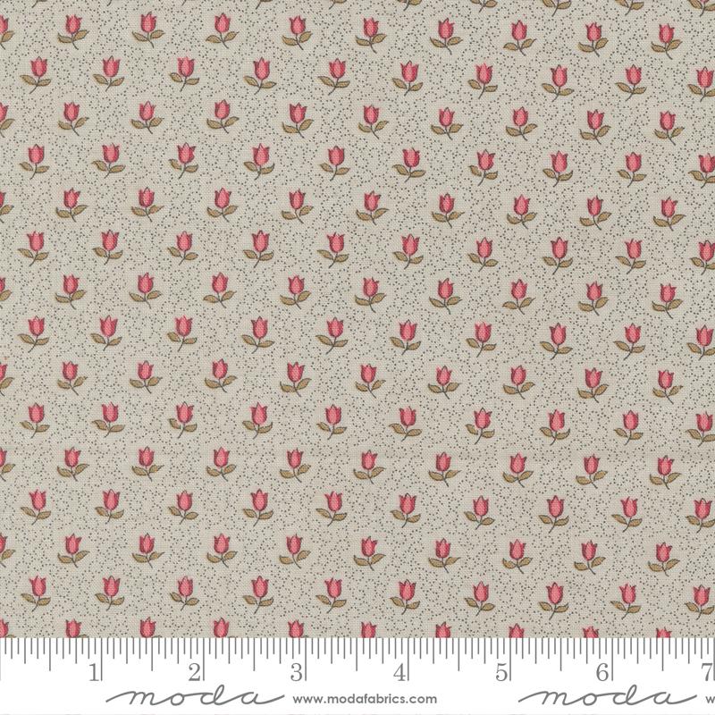 Moda - Antoinette - Champagne Small Floral, Smoke