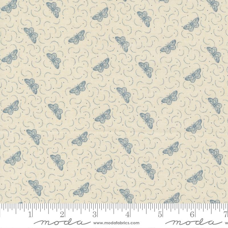 Moda - Antoinette - Henriette Butterflies, Pearl/French Blue