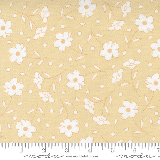 Moda - Buttercup & Slate - Abundance Floral, Buttercup