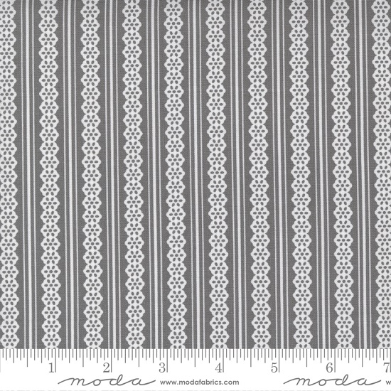 Moda - Buttercup & Slate - Lacey Stripes, Slate