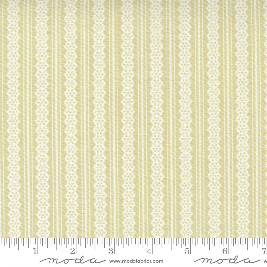 Moda - Buttercup & Slate - Lacey Stripes, Sprig