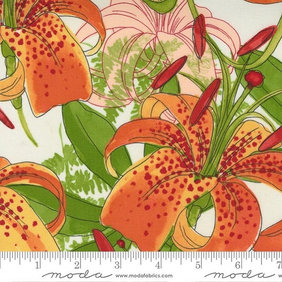 Moda - Carolina Lilies - Focal Lily, Cream