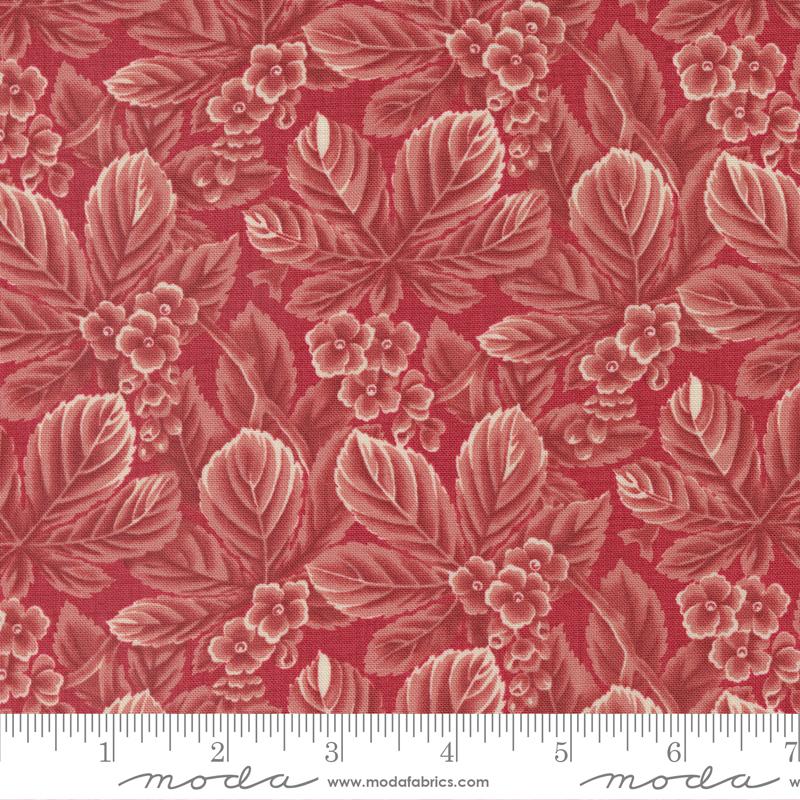 Moda - Chateau De Chantilly - Amelie Floral Leaf, Rouge