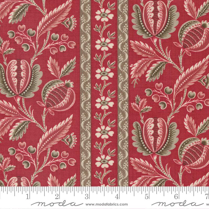 Moda - Chateau De Chantilly - Picardy Stripe, Rouge