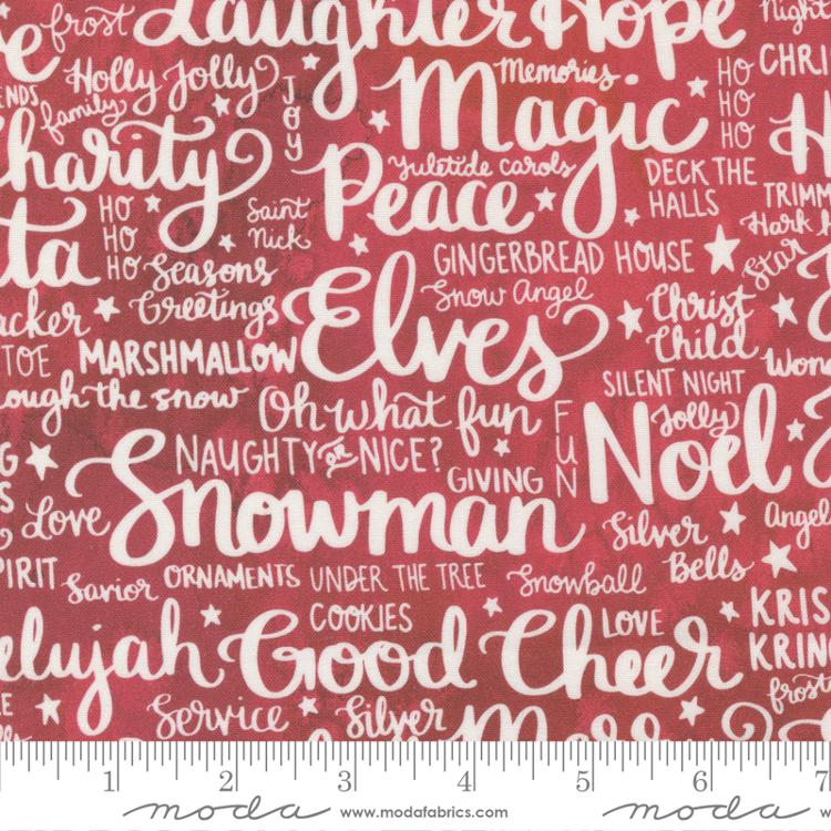 Moda - Comfort & Joy - Holiday Text, Red