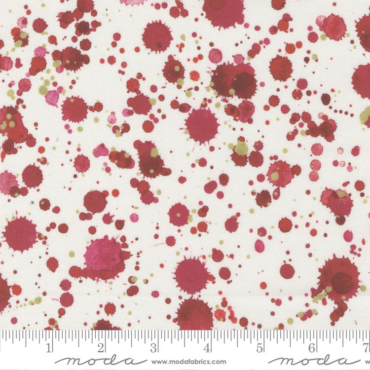 Moda - Comfort & Joy - Splatter Dots, Cloud/Red