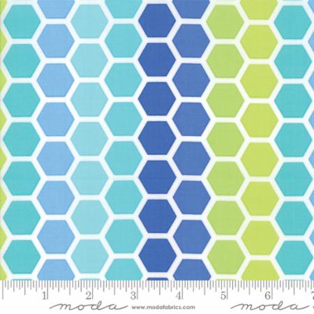 Moda - Confetti - Honeycomb, Aqua/Green