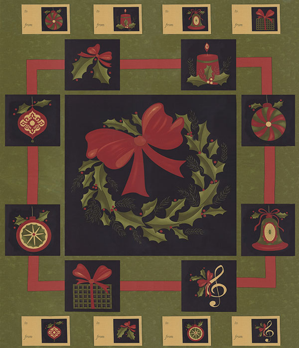 Moda - Delightful December - 36' Christmas Panel, Pine