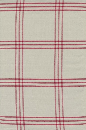 Moda - Enamoured Toweling - 18' Hemmed Edge - Triple Red Lines, Stone