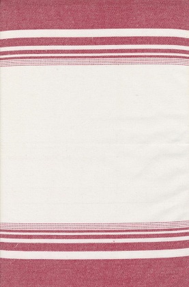 Moda - Enamoured Toweling - 18' Hemmed Edge - White with Red Lines