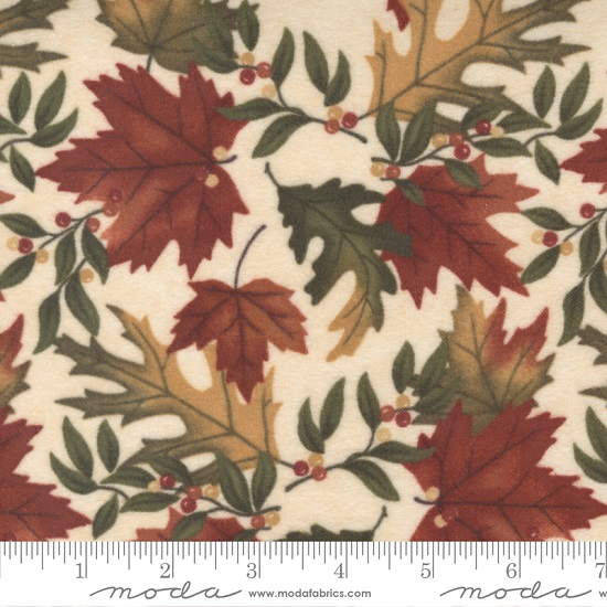 Moda - Fall Melody Flannel - Autumn Leaves, Cream