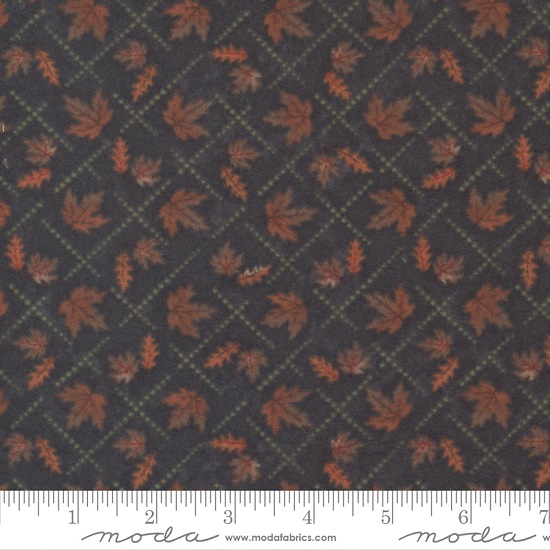 Moda - Fall Melody Flannel - Diamond Leaves, Black