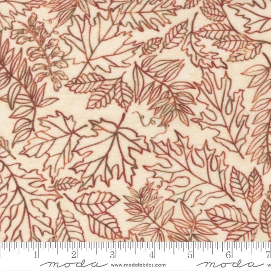 Moda - Fall Melody Flannel - Leaf Outline, Cream