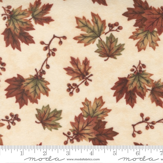 Moda - Fall Melody Flannel - Leaves and Berries, Cream