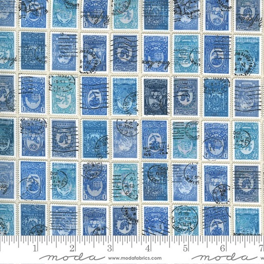 Moda - Flea Market Fresh - Stamps, Blue