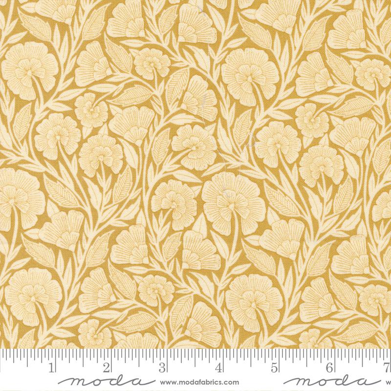 Moda - Flower Press - Curved Floral, Gold