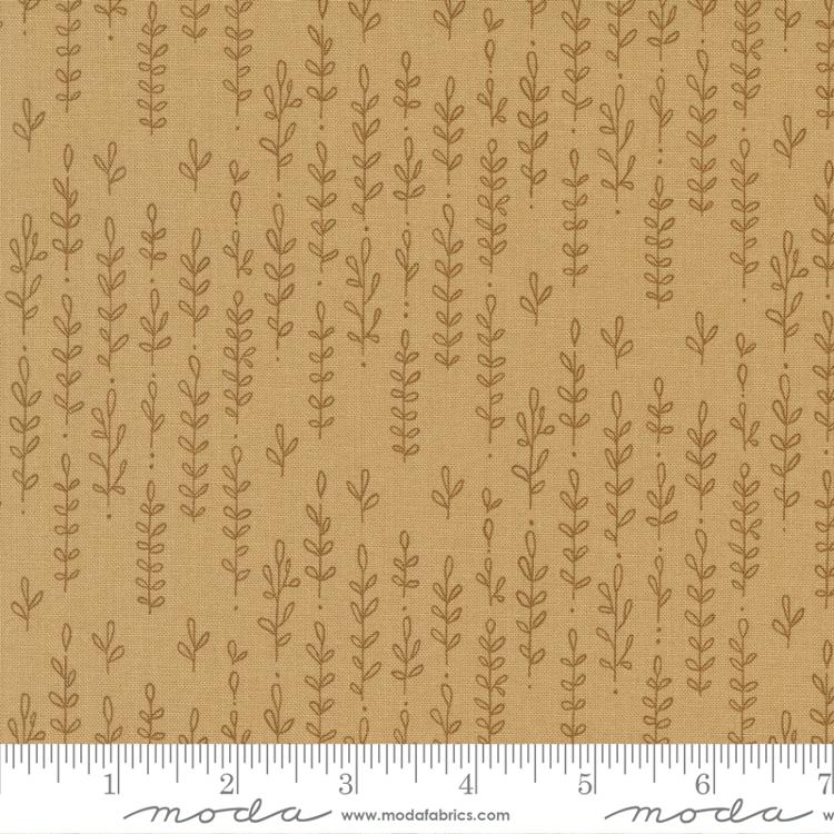 Moda - Forest Frolic - Leafy Stripes, Caramel