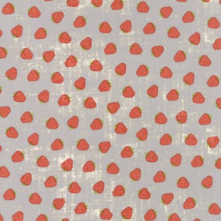 Moda - Garden Project - Small Strawberries, Light Gray