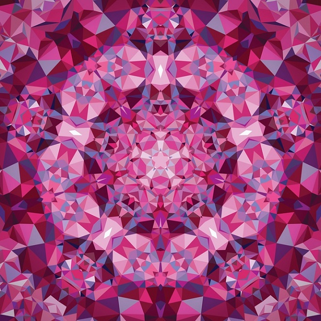 Moda - Gradients Digital Panels - 57' Kaleidoscope Panel, Pink
