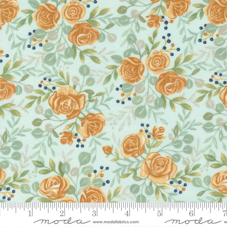 Moda - Harvest Wishes - Fall Floral, Aqua