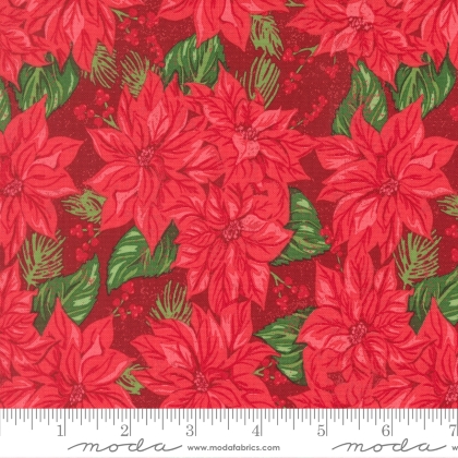 Moda - Holiday Cheer - Vintage Poinsettia, Cardinal