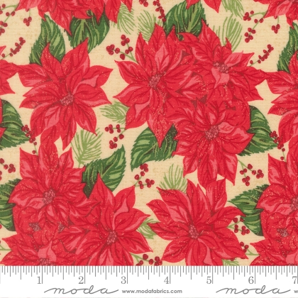 Moda - Holiday Cheer - Vintage Poinsettia, Natural