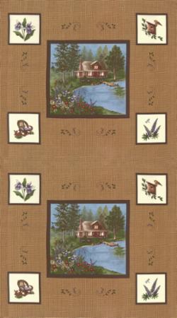 Moda - Lady Slipper Lodge - 24' Panel, Tan