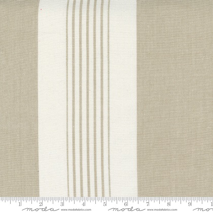 Moda - Lakeside Toweling - 18' Hemmed Edge Woven Stripe, Flax