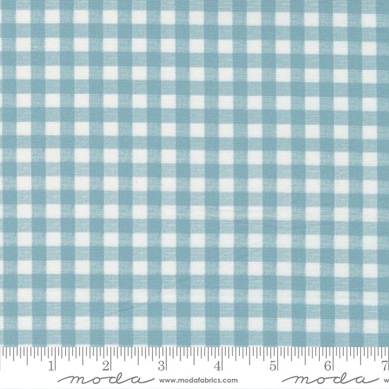 Moda - Leather & Lace and Amazing Grace - Gingham, Light Blue