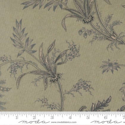 Moda - Linen Mochi - Breathtaking Blues - Plume Florals, Sky