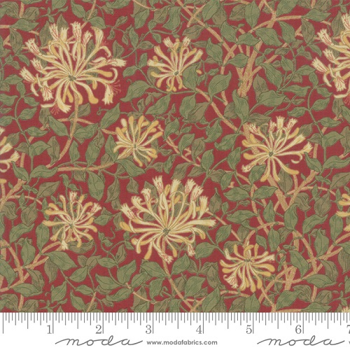 Moda - May Morris Studio - Honeysuckle 1883, Crimson