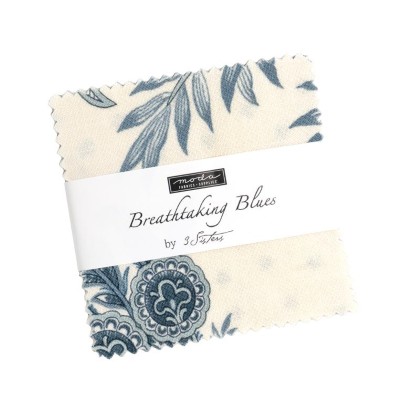 Moda - Mini Charms - Breathtaking Blues - 40 - 2 1/2' Squares