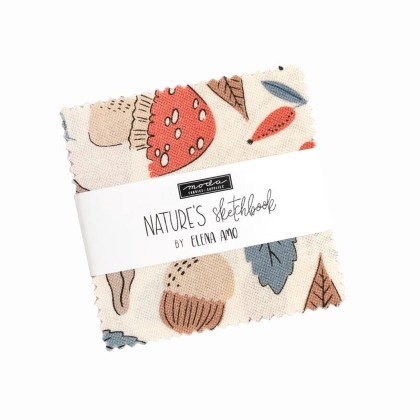 Moda - Mini Charms - Nature's Sketchbook - 40 - 2 1/2' Squares