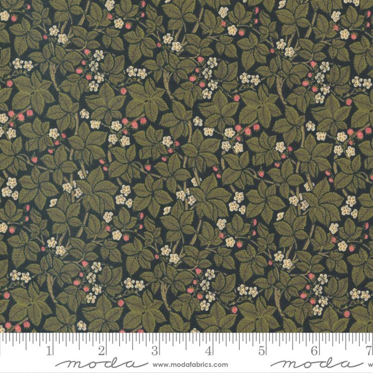 Moda - Morris Meadow - Bramble Floral, Damask Black