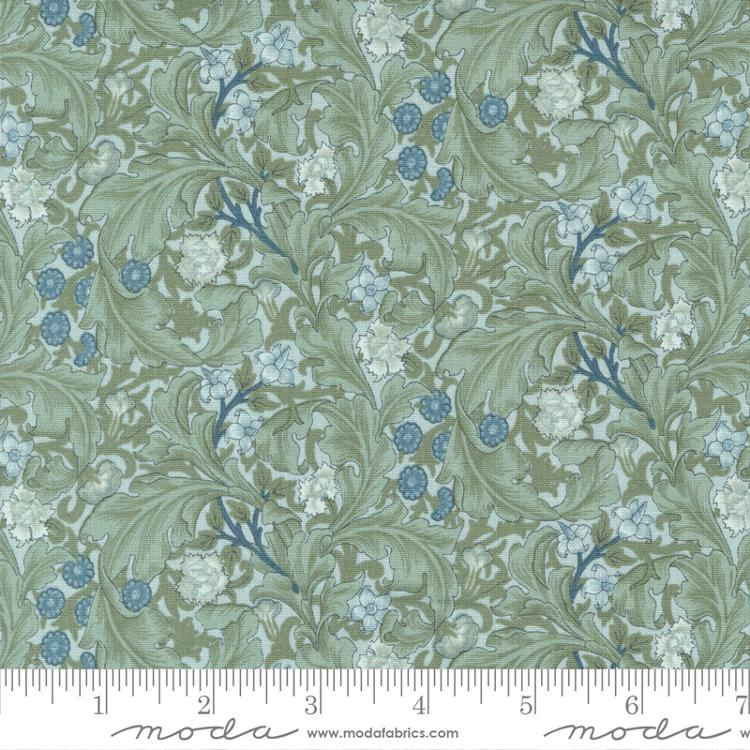 Moda - Morris Meadow - Liecester Leaf, Aquamarine